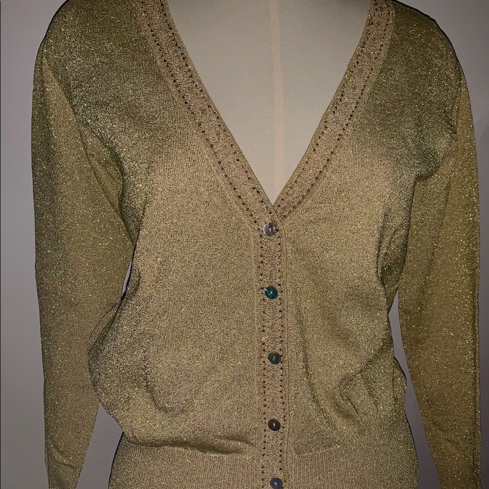 Gold all over sparkle cardigan.